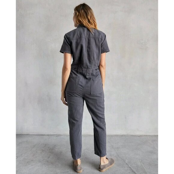 Outerknown | S.E.A. Suit, Short Sleeve Jumpsuit in Pitch Black - Picture 2 of 13